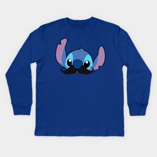 Stitch Mustache Kids Long Sleeve T-Shirt